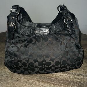 Coach black signature shoulder bag
